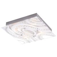 Modern LED Bathroom Light with Clear/Frosted Glass Plate and Rows of Crystals