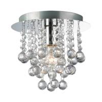 Modern 1 Bulb Chrome Ceiling Light with Clear Acrylic Balls and Beads