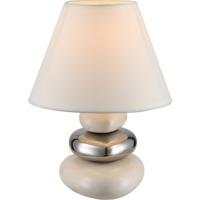 Modern Cream and Silver Ceramic Pebbles Table Lamp