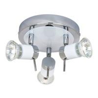 Modern White/Chrome Halogen Bathroom Ceiling Spot Light IP44 Rated