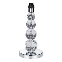 Modern Chrome Table Lamp with Clear Acrylic Crystal Effect Spheres