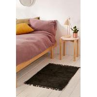 moore 2x3 leather rag rug black