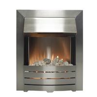 modern electric brushed steel inset electric fire