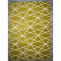 Modern Ochre Yellow & Grey Geometric Rug 160x230cm