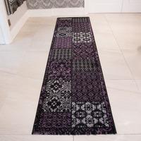 modern purple patchwork rug bombay 60cm x 240cm