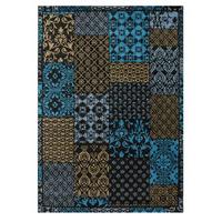 modern teal blue patchwork rug bombay 160cm x 220cm
