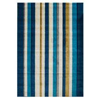 Modern Striped Teal Blue Rugs Havana - 110 cm x 160 cm