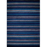 modern teal blue white striped living room rug sardinia 80x150cm