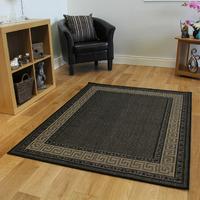 modern black non slip sisal rug aragon 60x110cm 111 x 37