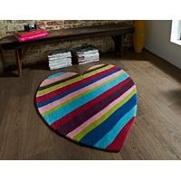 modern cute candy striped heart shape girls rug 90cm x 90cm 3ft x 3ft