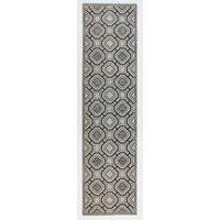 Modern Blue & Grey Geometric Rug - Decks 60x230