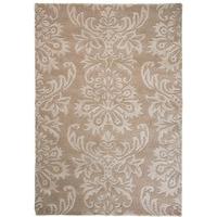 modern beige carved damask wool rug decotex 120x170