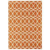 modern orange outdoor trellis rug floorit 160x230