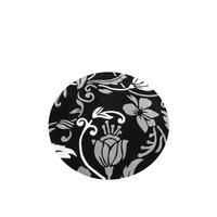 Modern Black & Grey Floral Round Rug Banbury 135cm Circle