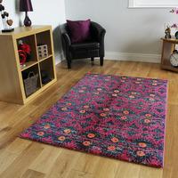 Modern Anti Shed High Quality Pink Orange Geometric Rugs - Stella 120cmx170cm (4\' x 5\'6\