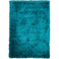 Modern Teal Blue Soft Shaggy Rug - Barrington XS