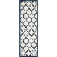 Modern Navy Blue Trellis Rugs - Safavieh 68x213