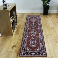 modern brown traditional rug element 60x220