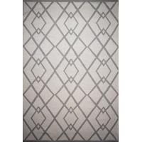 Modern 100% Cotton Grey Geometric Flatweave Rug - Colwyn 80 x 150