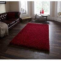 Modern Quality Red Shaggy Wool Rug - Athens 90cm x 150cm (3\' x 4\'11\
