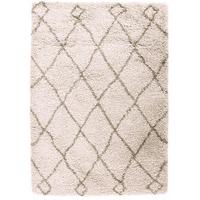 Moroccan Trellis Cream Shaggy Rug - Athena Zamba 120x170