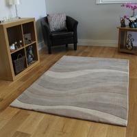 Modern Natural Beige Soft Wave Effect Quality Rug Bilbao 80x150cm