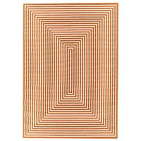 Modern Bright Orange Outdoor Geometric Rug - Floorit 133x190