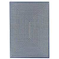 modern navy blue outdoor geometric rug floorit 133x190