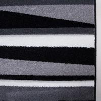 modern black grey striped living room rug rio 80x150cm
