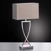 Modern fabric table lamp Anni chrome-cappuccino