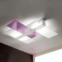 Modern ceiling light Triad, 48 cm, white/purple