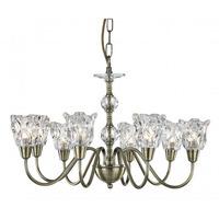 Monarch 8 Lamp Antique Brass Ceiling Light With Clear Glass
