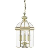 Moroccan 3 Lamp Polished Brass Lantern Pendant