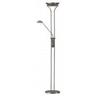 MotherChild Satin Silver Floor Lamp With Double Rotary Switches