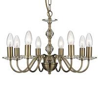 Monarch 8 Light Antique Brass Ceiling Light With Clear Glass