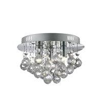 Modern 3 Light Flush Chandelier in Chrome Acrylic Droplets