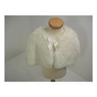 Monsoon Cream Faux Fur Cape / Wrap Size Age 6 - 10 years