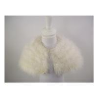 Monsoon Cream Marabou feather Capelet Size 6 - 10 years