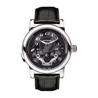 Montblanc Nicolas Rieussec automatic chronograph men\'s black Leather strap watch