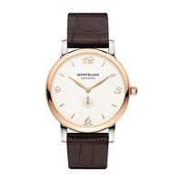 montblanc star classique automatic mens 18ct rose gold brown leather s ...