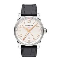 Montblanc TimeWalker Voyager UTC automatic men\'s silver dial black Leather strap watch