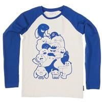 monster print top blue quality kids boys girls