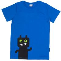 monster print t shirt blue quality kids boys girls