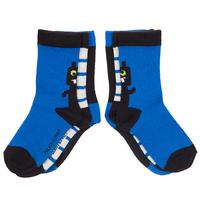 monster print socks blue quality kids boys girls