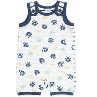 monkey print newborn baby romper blue quality kids boys girls