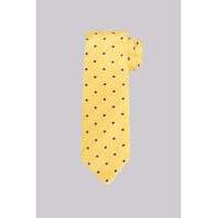 Moss 1851 Gold and Navy Spot Silk Tie