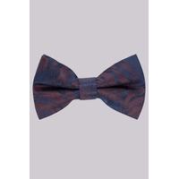 Moss London Navy and Wine Rose Bow Tie