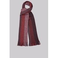 Moss 1851 Red Knitted Stripe Scarf