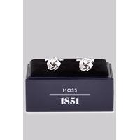 Moss 1851 Silver Metal Knot Cufflinks
