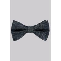 moss london silver lurex bow tie